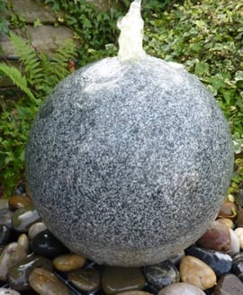 Grey Flame Granite Sphere Water Feature