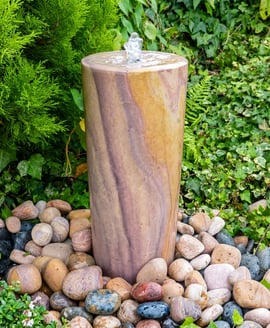 Small Rainbow Sandstone Round Column Water Feature