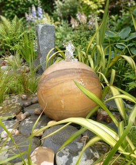 Small Rainbow Sandstone Sphere Water Feature