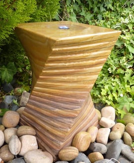 Small Twisting Column Rainbow Stone Water Feature