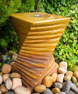 Small Twisting Column Rainbow Stone Water Feature