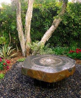 XL Basalt Slab Water Feature with Plinth
