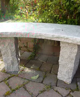 Curved Beige Granite Garden Bench