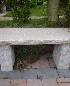Rustic Straight Pink Granite Garden Bench