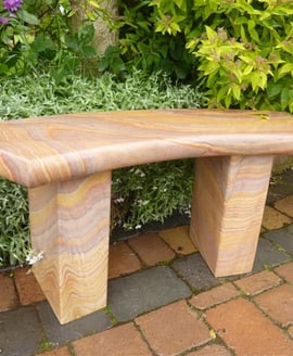 York Curved Rainbow Sandstone Garden Bench