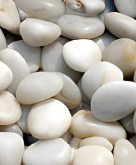 White Polished Pebbles for Garden Water Features