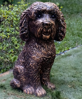 Cockapoo Garden Ornament in Bronze Finish
