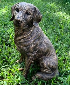 Large Labrador Garden Ornament in Bronze Finish