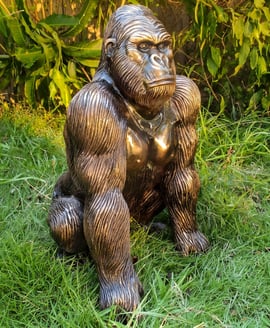 Small Gorilla Garden Ornament in Bronze