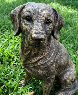 Small Labrador Garden Ornament in Bronze Finish
