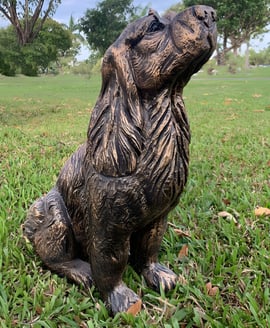 Springer Spaniel Garden Ornament in Bronze Finish