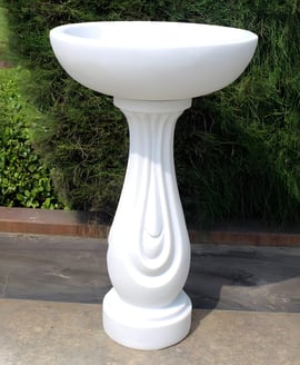 Ripple Bird Bath in White
