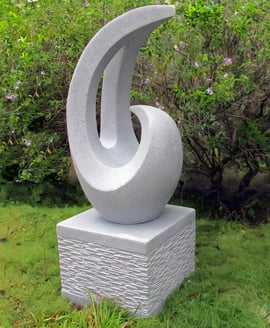 Revolve Garden Ornament with Plinth in Granite
