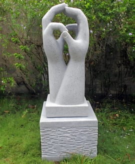 Two Hands Garden Statue in Granite