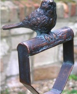 Bird on a Fork Metal Garden Ornament