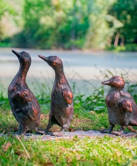 Ducklings Metal Garden Ornament