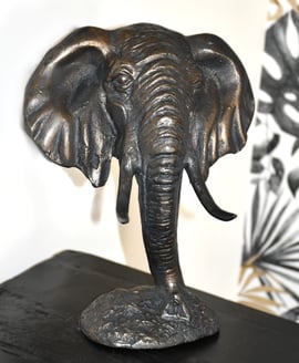 Elephant Head Metal Garden Ornament       