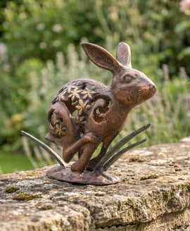 Fretwork Rabbit Metal Garden Ornament