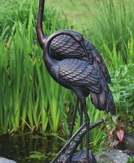 Large Love Cranes Metal Garden Ornament