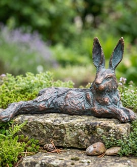 Lazy Hare Metal Garden Ornament