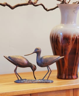 Pair of Sandpipers Metal Garden Ornament