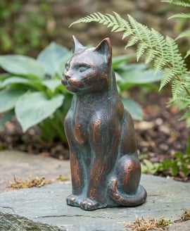 Sitting Cat Metal Garden Ornament
