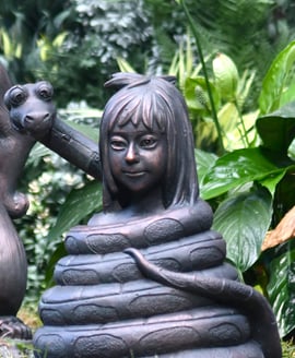 Jungle Book Mowgli and Kaa Garden Ornament – Aged Verde