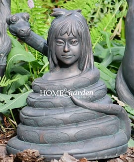 Aged Verde Jungle Book Small Mowgli and Kaa Garden Ornament