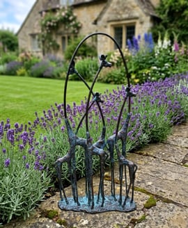 Cast Iron Giraffe Family Garden Ornament