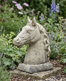 Horses Head Stone Statue