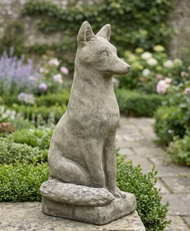 Large Stone Fox Statue
