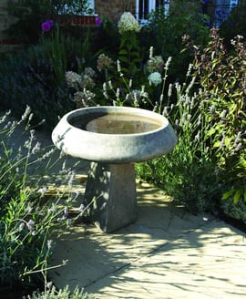 Pure And Simple Stone Birdbath