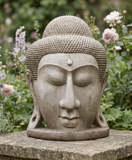 Grand Buddha Head Stone Statue