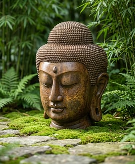 Grand Buddha Head Stone Statue