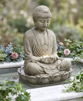 Meditating Buddha Stone Fountain