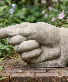 Pointing Hand Stone Statue