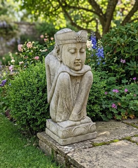 Lotus Deity Stone Statue