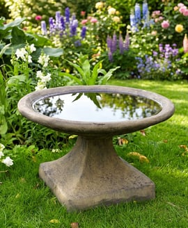 Low Height Stone Birdbath