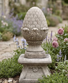 Medium Fir Cone Stone Garden Finial