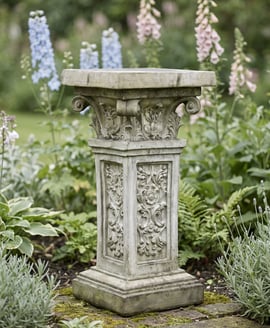 Rococo Stone Garden Pedestal