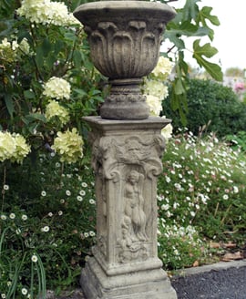 Vienna Cherub Motif Stone Garden Pedestal