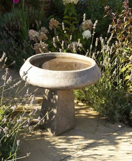 Pure And Simple Stone Birdbath