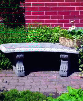 Curved Pattern Stone Garden Bench