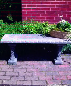 Straight Pattern Stone Garden Bench