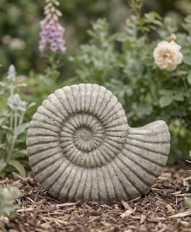 Grand Stone Ammonite Garden Statue