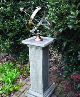 Large Armillary on Athenian Stone Garden Pedestal