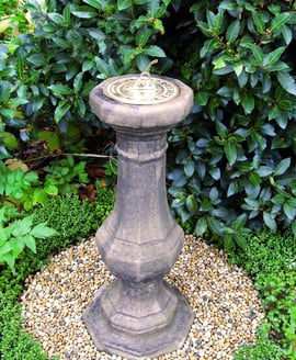 Brass Sundial on Stone Garden Pedestal