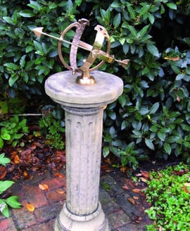 Medium Armillary on Brighton Stone Garden Pedestal