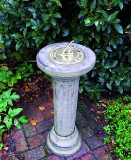 Brass Sundial on Brighton Stone Garden Pedestal