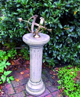 Medium Armillary on Brighton Stone Garden Pedestal
